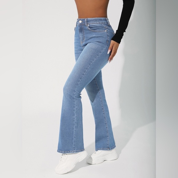 SHEIN Pants & Jumpsuits Shein Light Blue Flare Jeans Poshmark